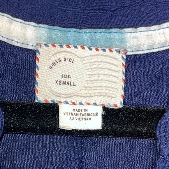 Anthropologie Postmark Egress Top XS Sleeveless Hi Low Blue Abstract Window - Picture 2 of 8